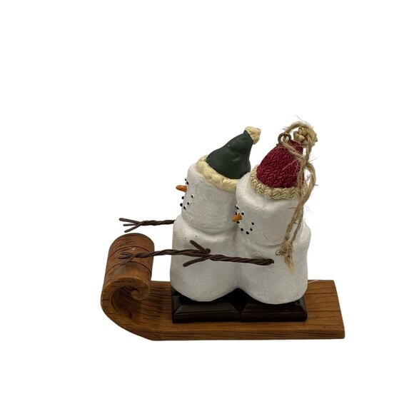 The Original S'mores Midwest Sledding Snowman Couple Christmas Ornament - Picture 2 of 6
